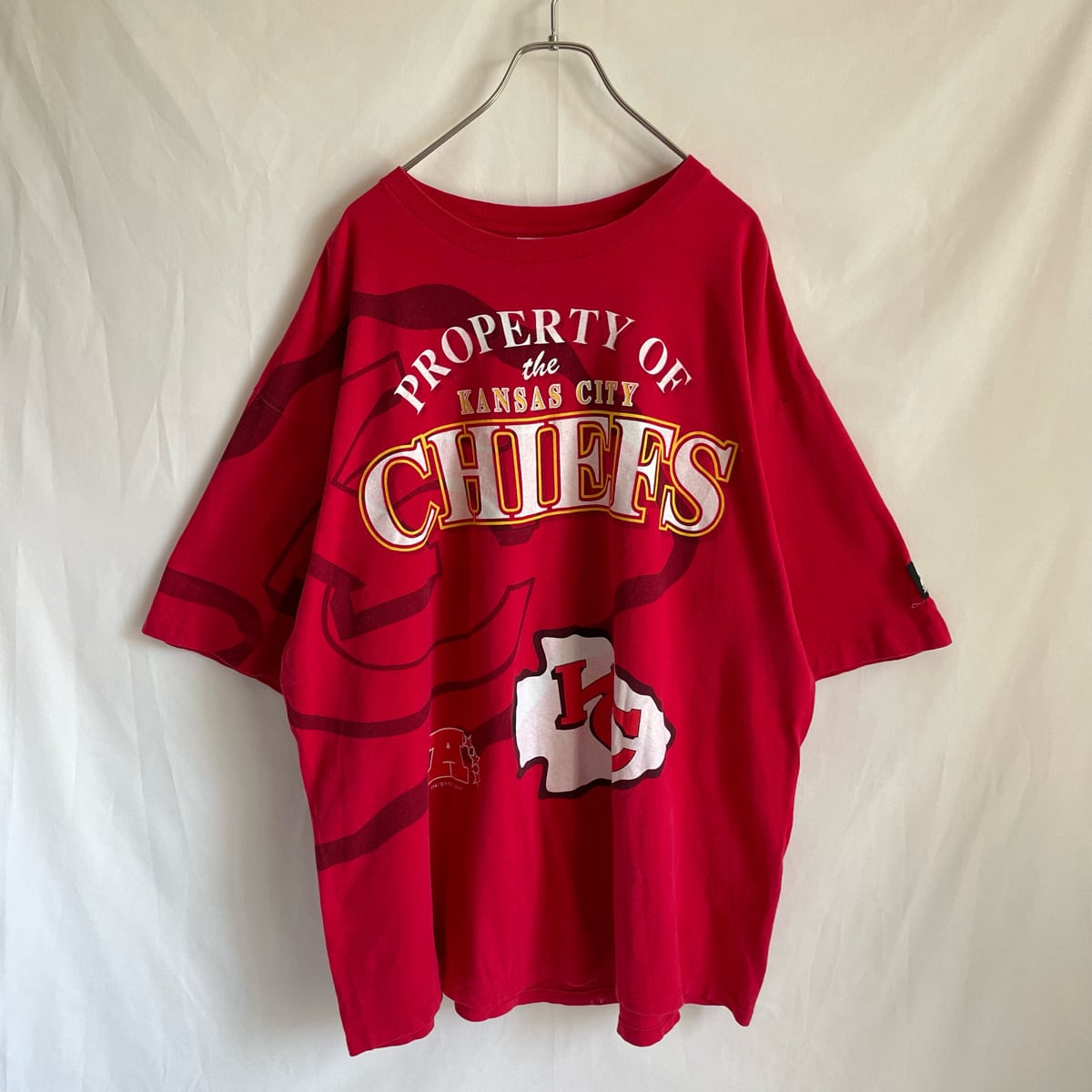 90s CHIEFS スタジャン　カンザスシティ・チーフス　刺繍　L  ビッグ