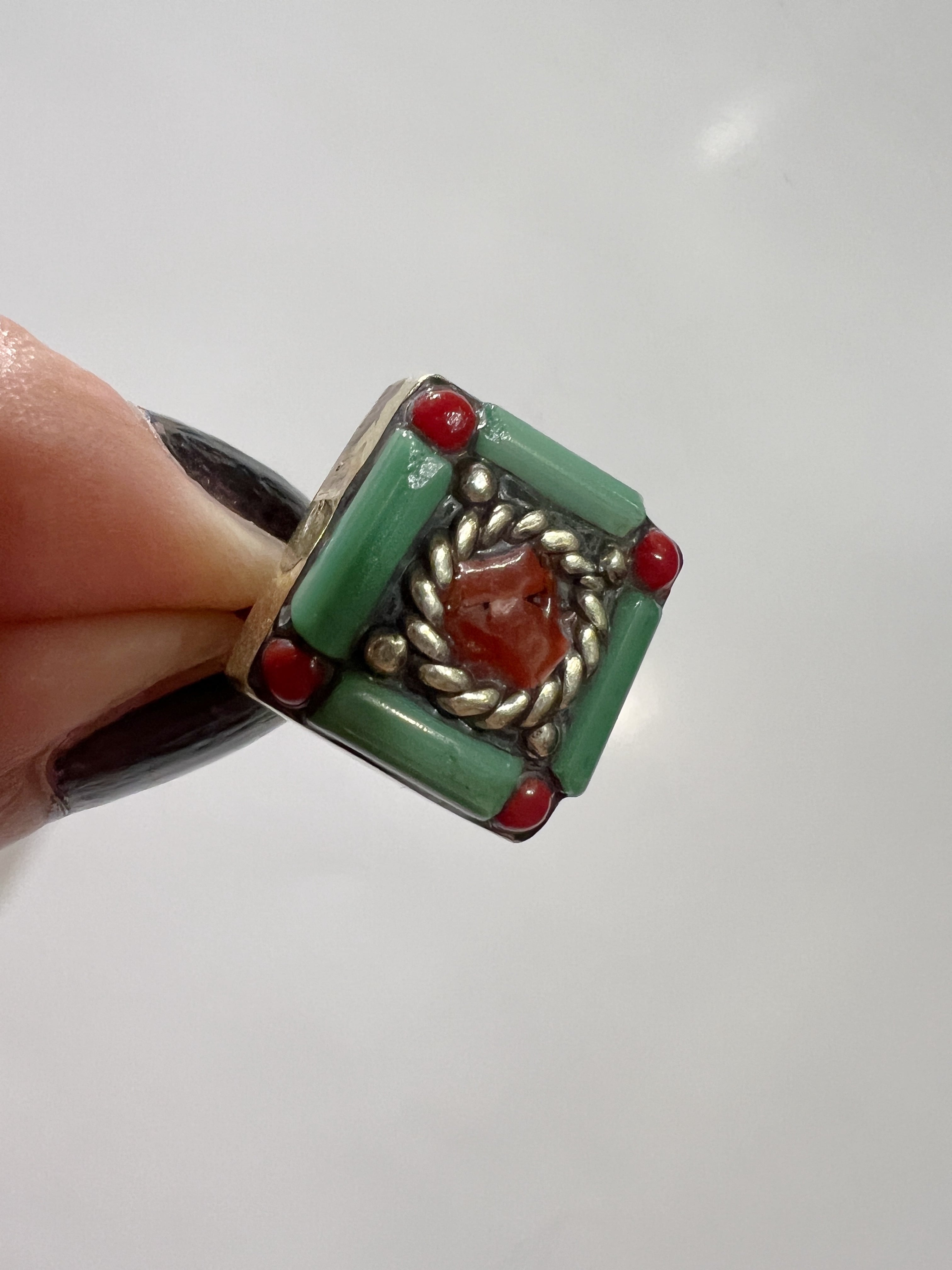 【サイズ調節可能】Vintage Uzbekistan stone ring