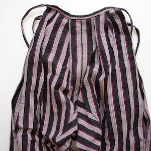 もんぺ 野良着 着物 パンツ 木綿 黒縞模様 ジャパンヴィンテージ 昭和 リメイク素材 | monpe noragi pants japanese fabric vintage cotton black stripe