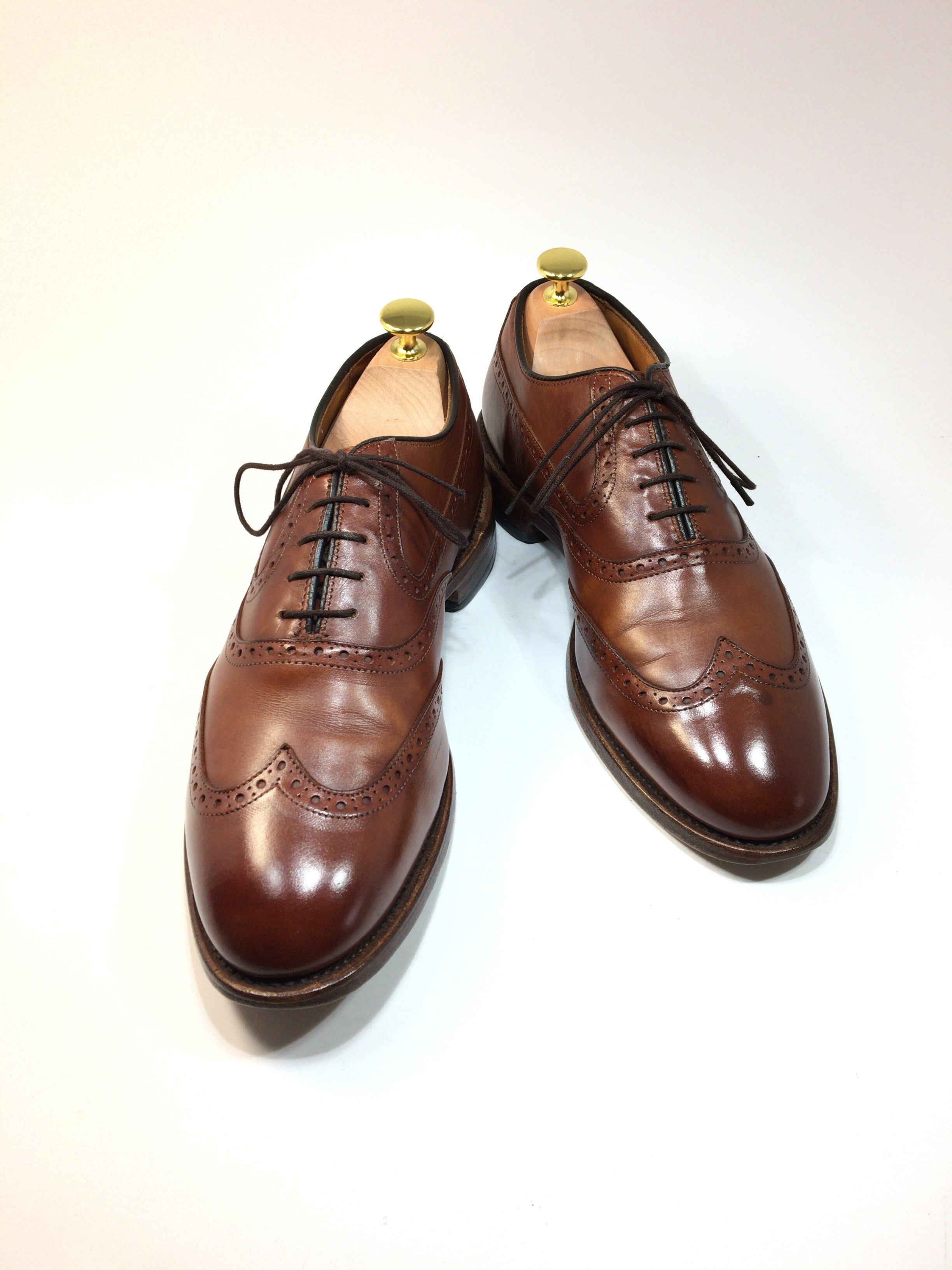 半額SALE☆ アレンエドモンズスウェードフルブローグシューズ(中古)茶