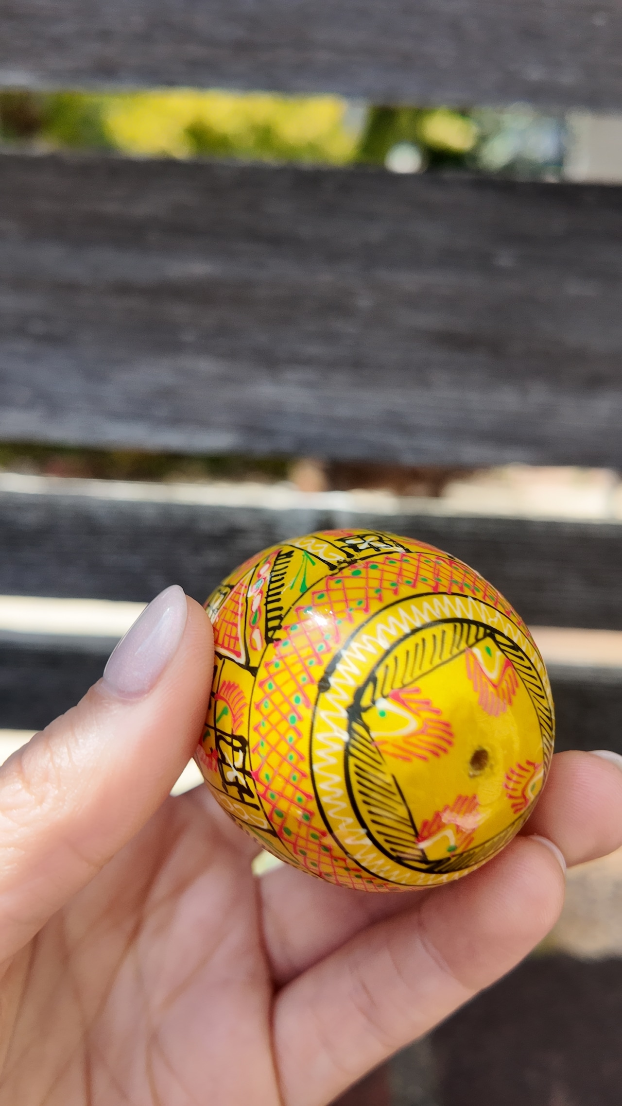 装飾用木製プィサンカ（イースターエッグ）with stand　コロミヤモデル - 5