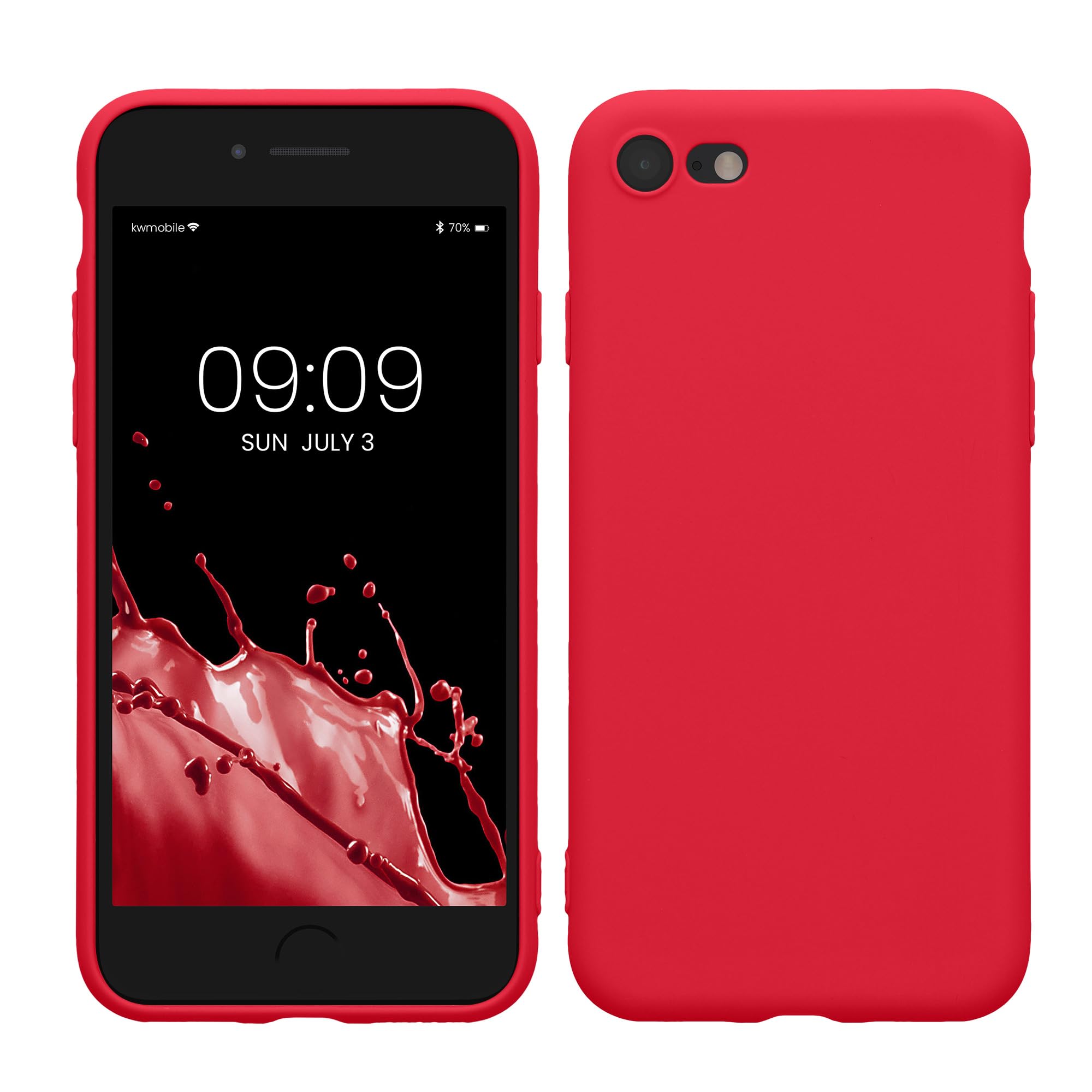 kwmobile スマホケース Apple iPhone SE (2022/2020) / 8 / 7対応 ケース - スマートフォン バックカバー TPU 耐衝撃 ネオンピンク