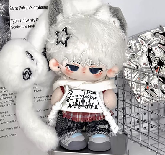 ぬい服 20cm ヘットフォン付き 帽子 子犬 ぬいぐるみ服 推し活 着せ