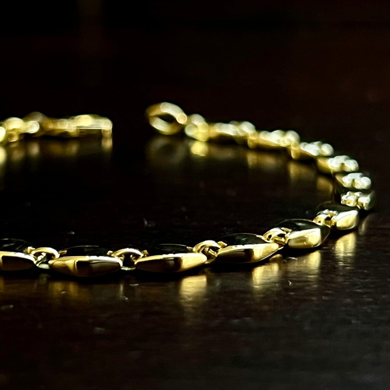 VINTAGE CARTIER 18K Gold Hexagon Link Bracelet | ヴィンテージ