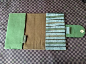 遠州綿織物手縫い手帳カバー・Bタイプ(A6サイズ＝文庫本サイズ)