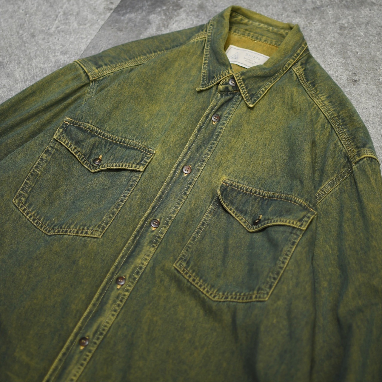 faded design denim shirt