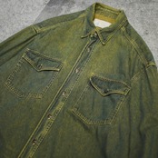 faded design denim shirt
