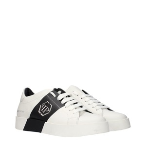 【新品】PHILIPP PLEIN フィリッププレイン メンズ スニーカー レザー ホワイト USC0397PLE075N0102