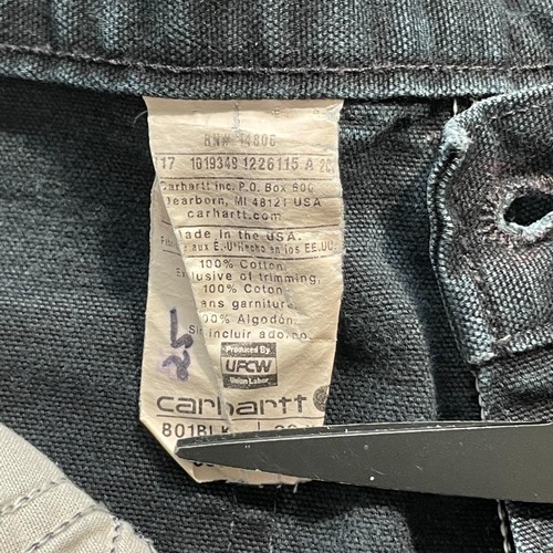 USA製 ブラック ダブルニー Carhartt B01BLK 29×30 詳細写真11