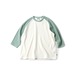 七分袖 tシャツ 綿100 メンズ ジムマスター gym master ワッフル 8分袖 TシャツG433799 大阪 店舗 取り扱い 大阪门市 日本集合店 ミントグリーン×ホワイト(41×01)