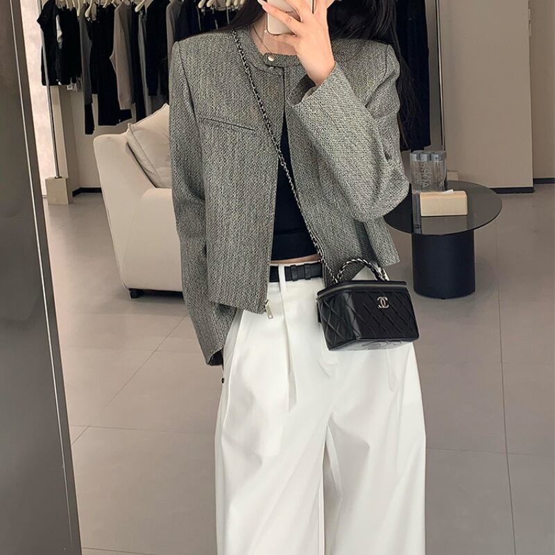 ジッパーショート丈ジャケット E00379