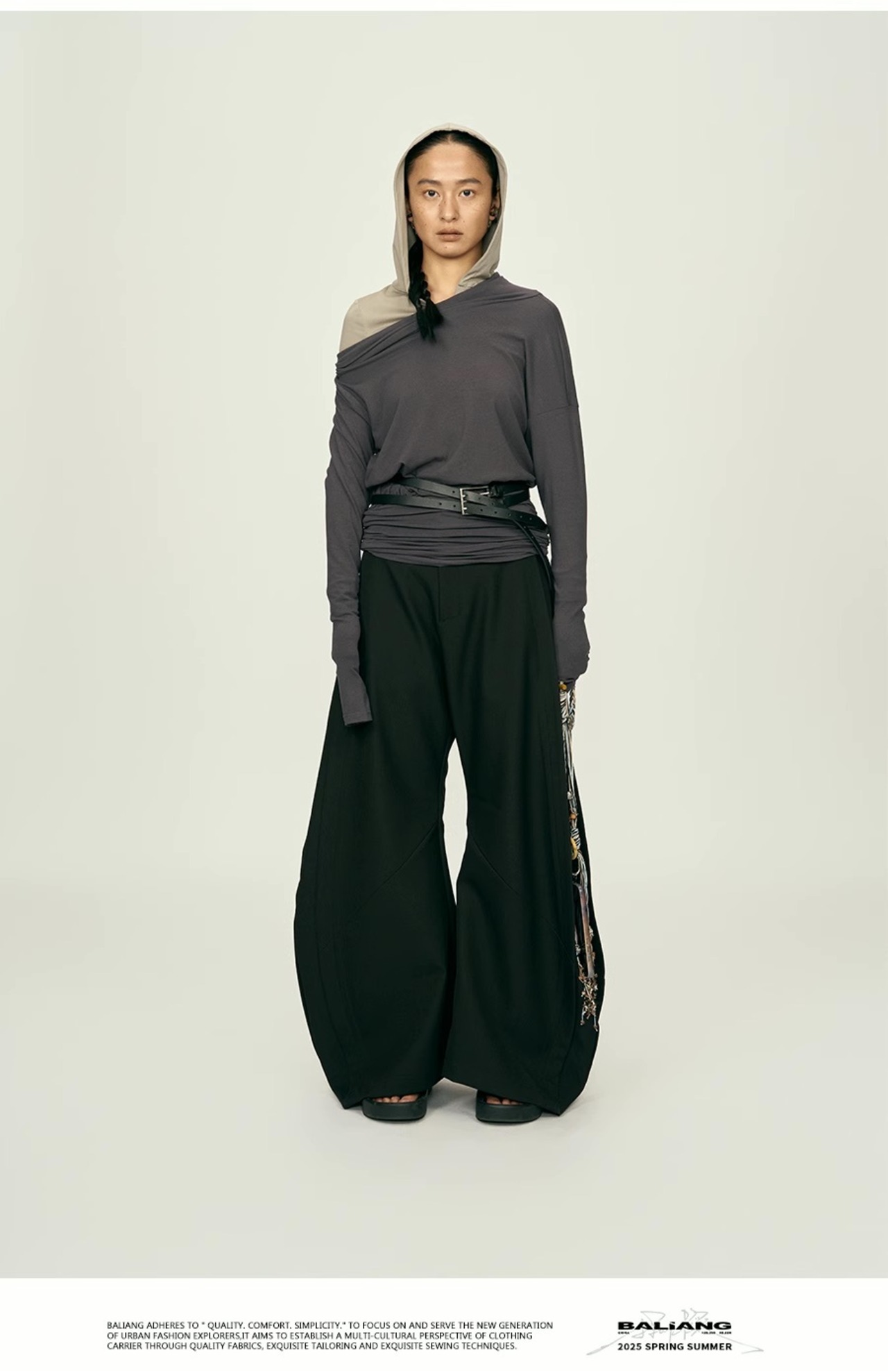 BALIANG Curved Wide Pants