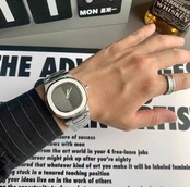 【ICE18】Silverwave Minimalist Timepiece【SILVER×BLACK】