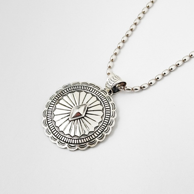 《Indian Jewelry 》BIG  スタンプワーク コンチョ ペンダント