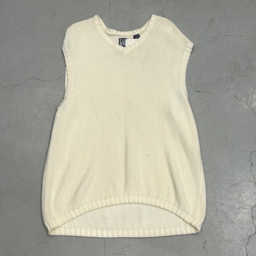 90s GAP over sized cotton knit vest【高円寺店】