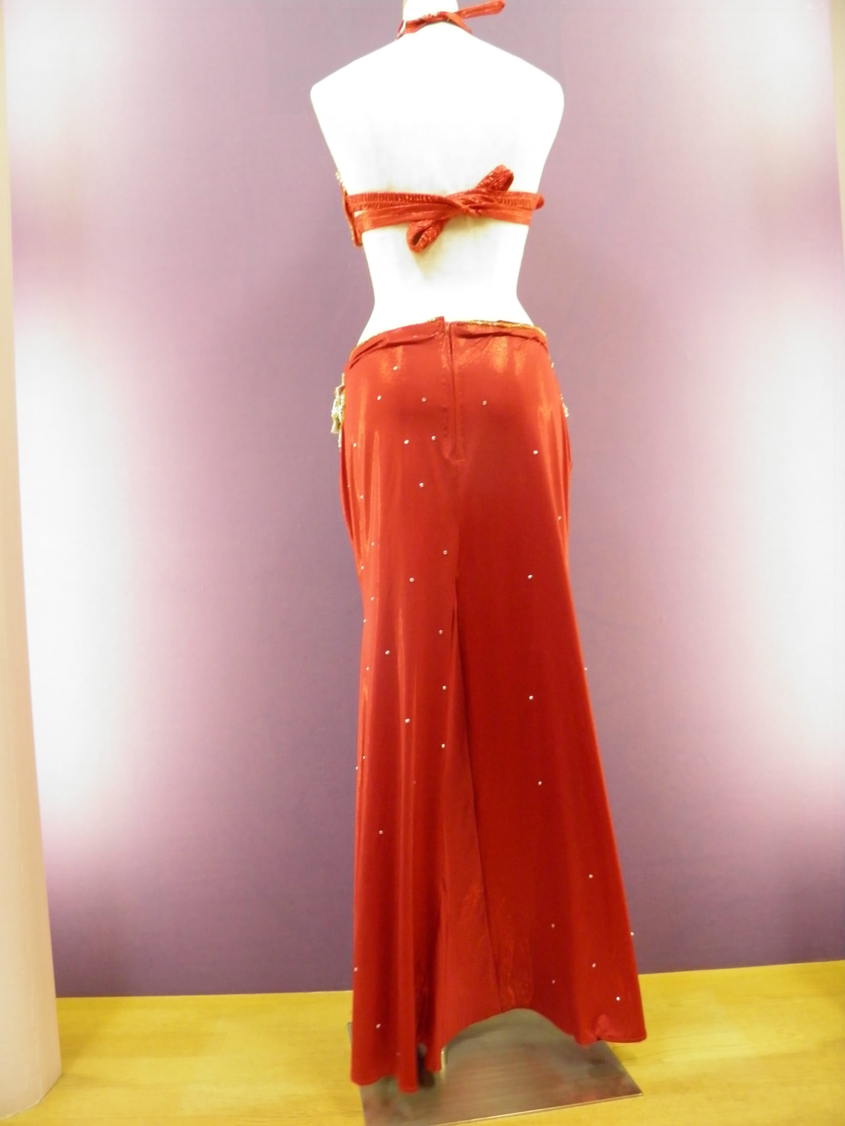 ベリーダンス衣装 レッド ラインストーン L | shamirajapan