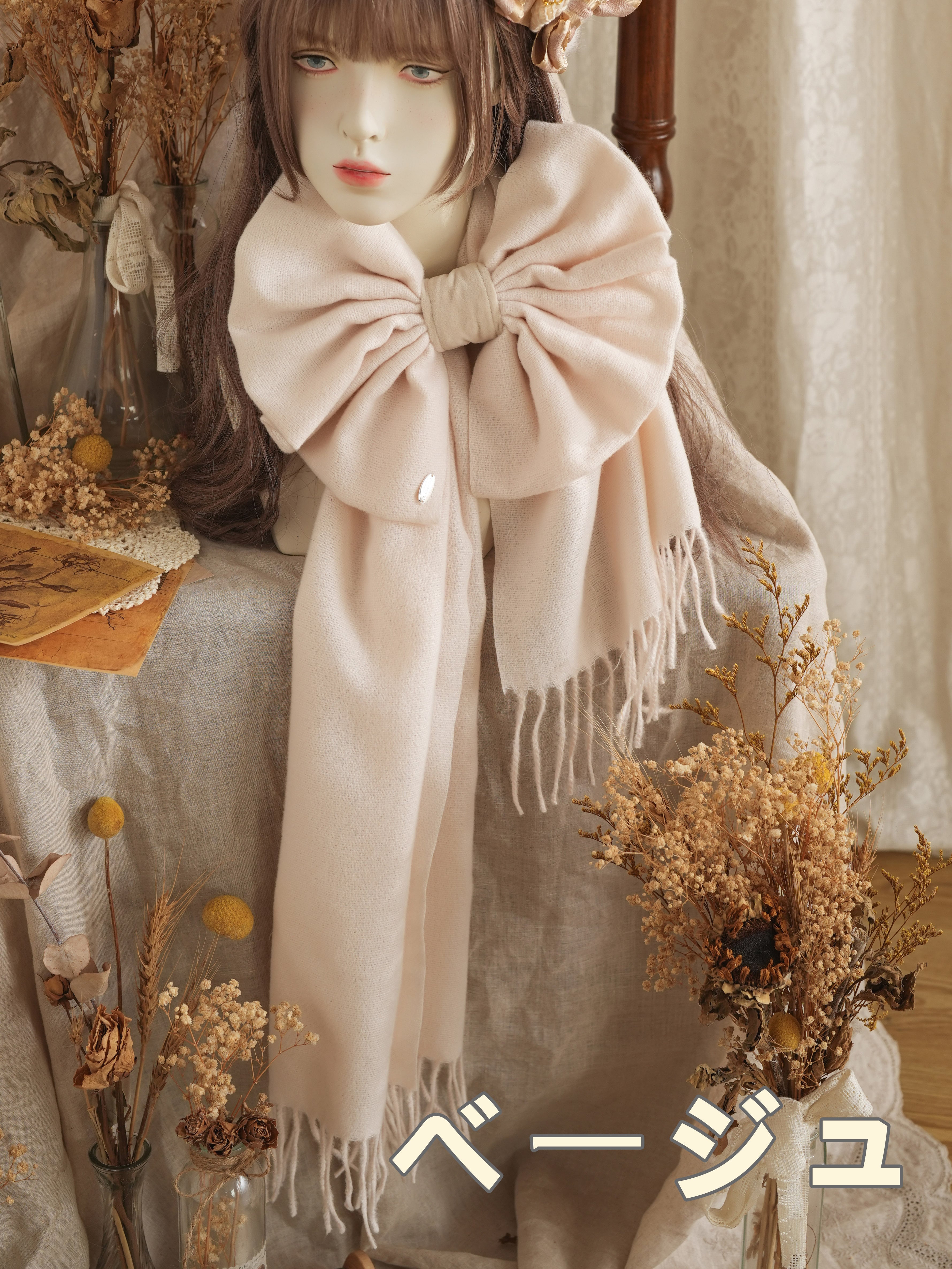 M様オーダー　リルリンリン　マフラー帽子セット×２ RIKKA FEMME/リッカファム フリンジマフラー RFAC24FW05 マフラー 手袋