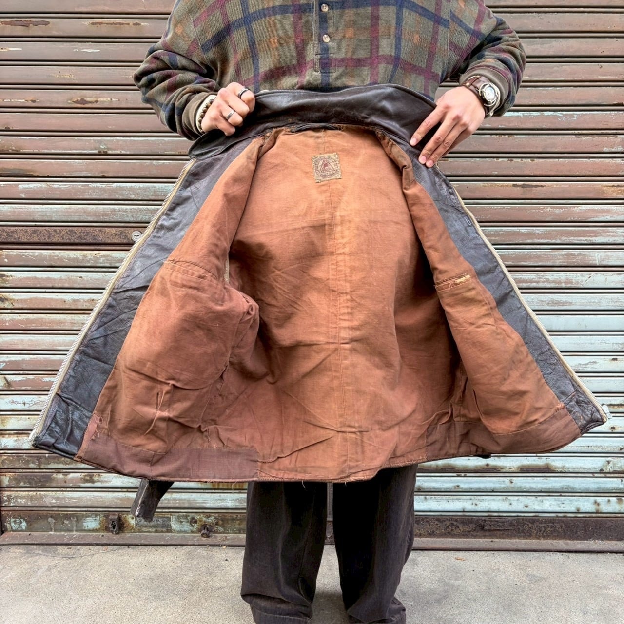 50s チェコスロバキア製 レザージャケット ユーロ ヴィンテージ M