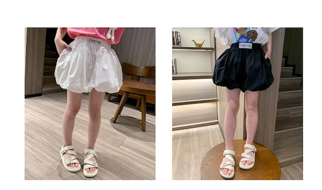 【ふんわり可愛い☆かぼちゃ ショートパンツ】 ボトムス ショートパンツ 子供服 キッズ ファッション 子ども服 女の子 男の子 ドット柄 ウエストゴム カジュアル おしゃれ 春 夏110 120 130韓国 送料無料