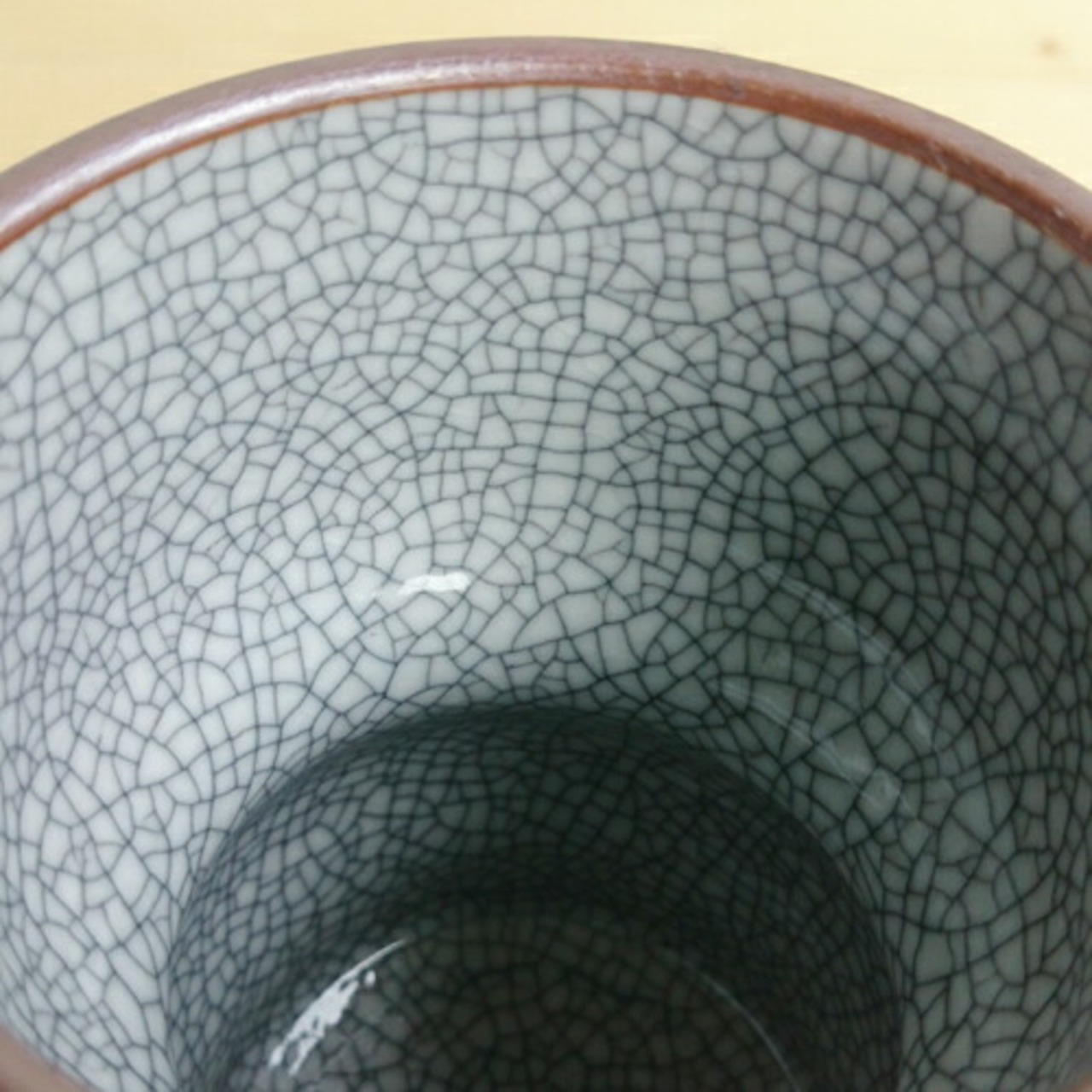 有田焼　チューハイコップ　グリーン青磁貫入 1-076