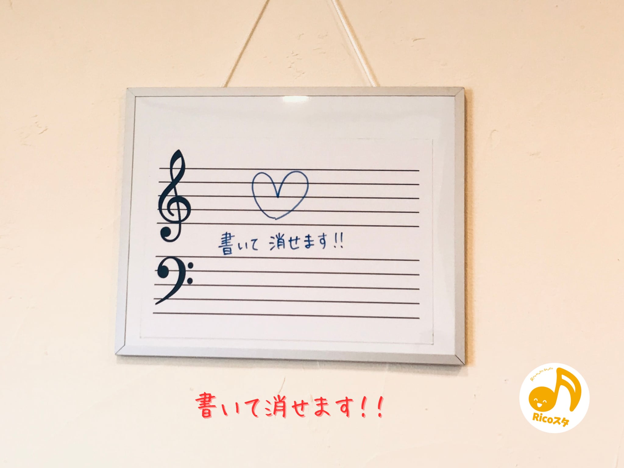 書いて消せる！大譜表マグネットシート（ホワイトボード付き