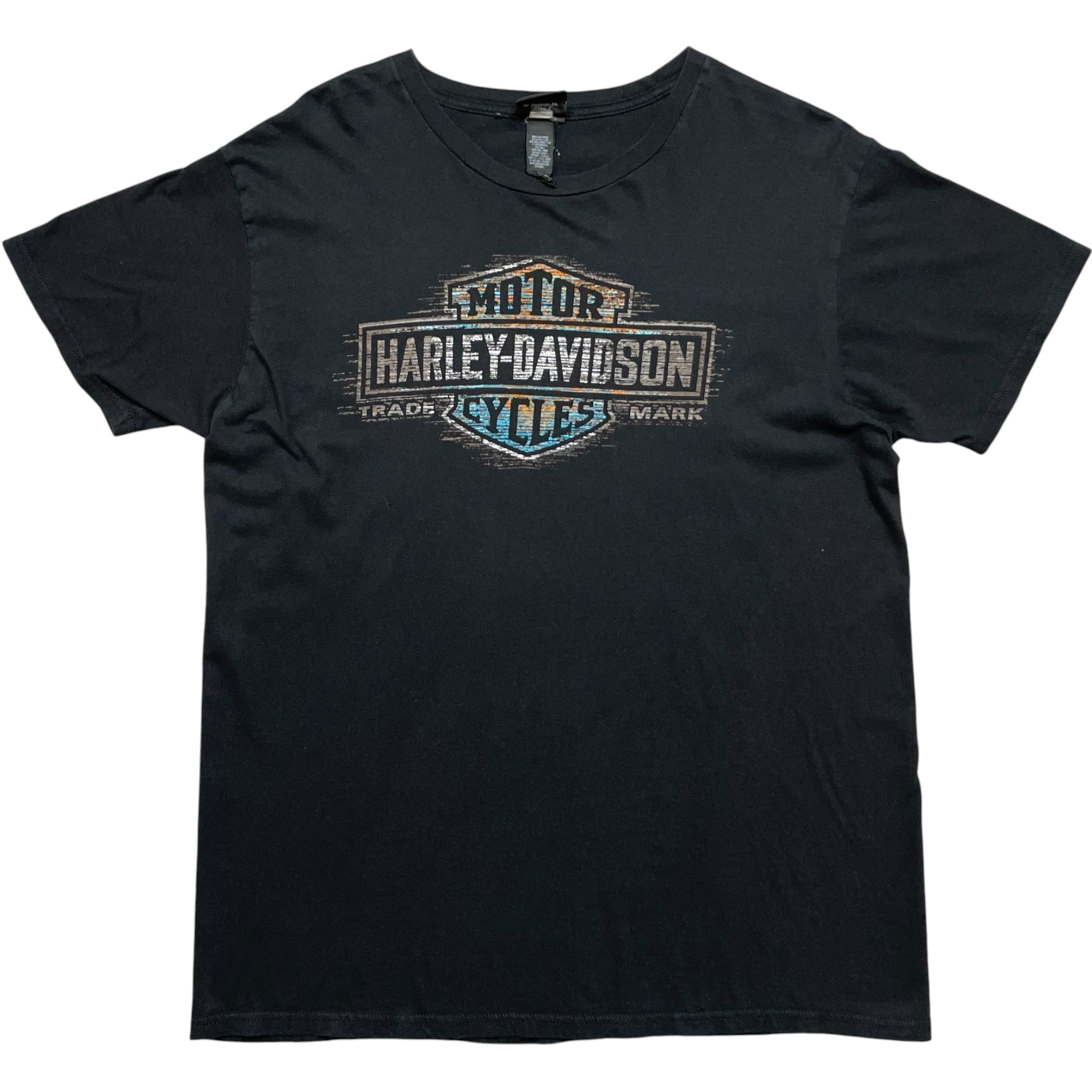 《L》Harley-Davidson ハーレーダビッドソン Tシャツ 両面プリント フェード ブラック no.10541