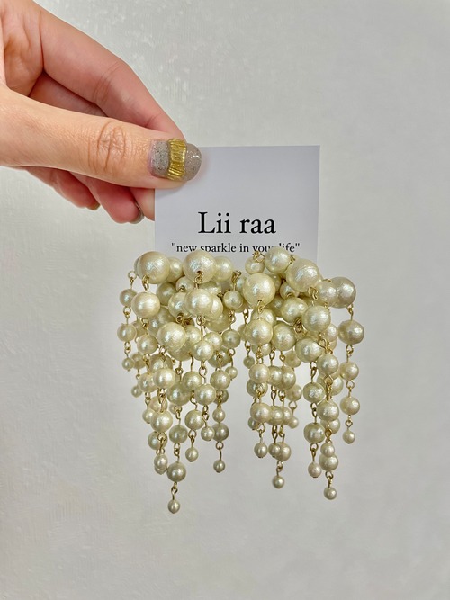 pearl shower volume pierce/earring
