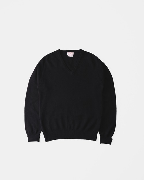 [1970s-1980s] "SAKS FIFTH AVENUE" Pure Cashmere V-Neck Sweater (Made in British Crown Colony of Hong Kong)