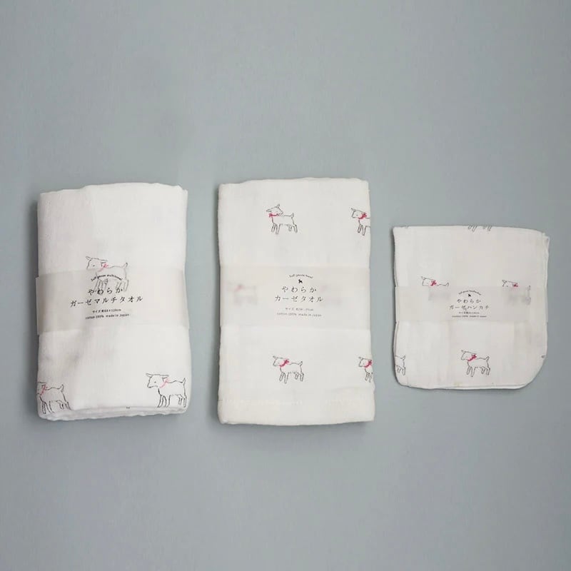 tete a tete やわらかガーゼマルチタオル 白ヤギ | Zakka so-la
