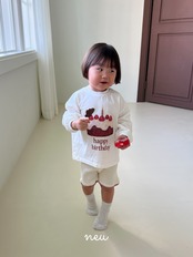 韓国子供服 / 26Autumn / 〖取寄〗neu / ハッピーバースデーTシャツ / ユニセックス / キッズ服 *XXS~L*