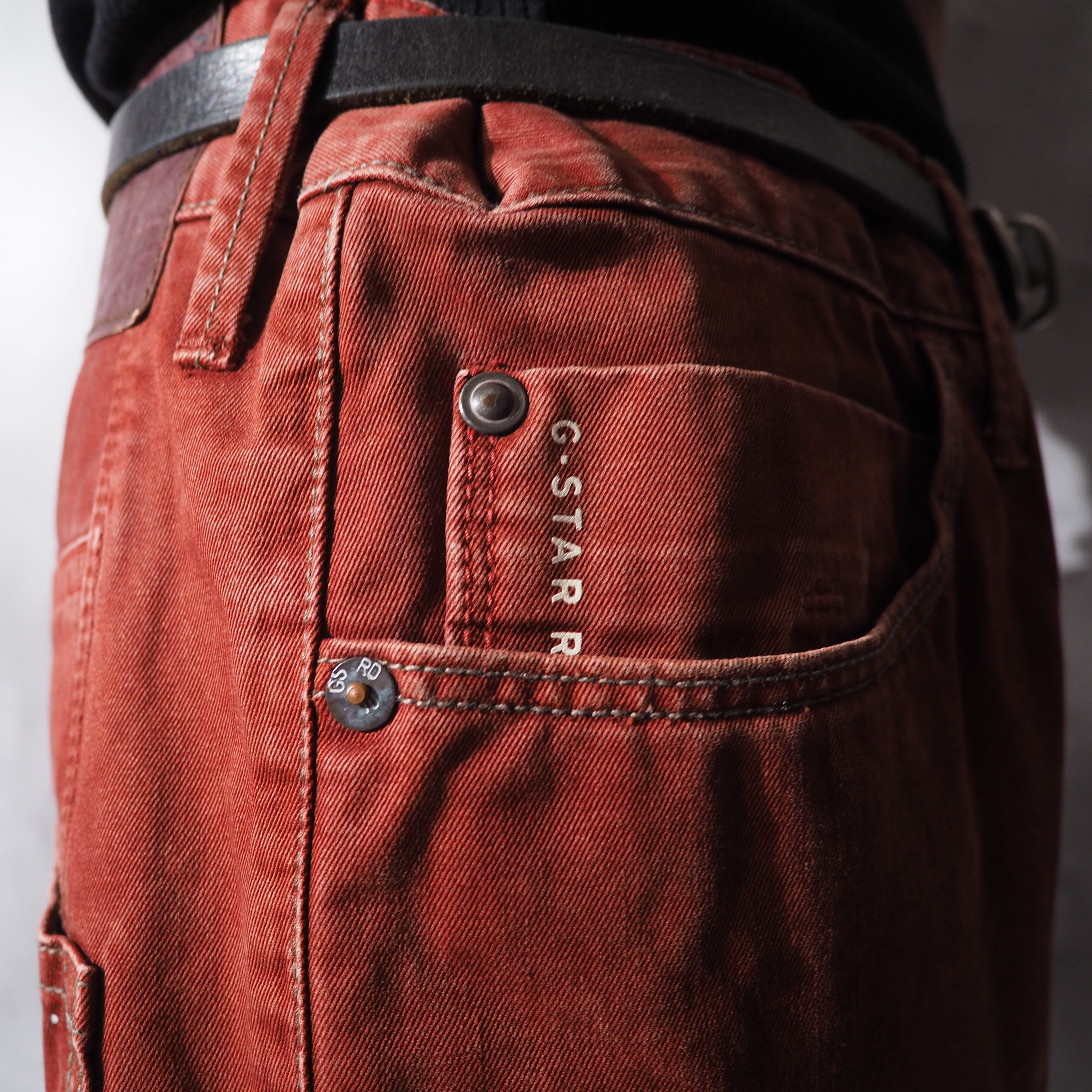 2000s ” G-STAR RAW ” Deep reddish brown dyeing cotton straight pants
