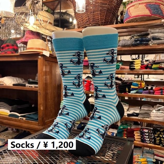 TOPANGA SOCKS Men's　アンカーボーダーソックス