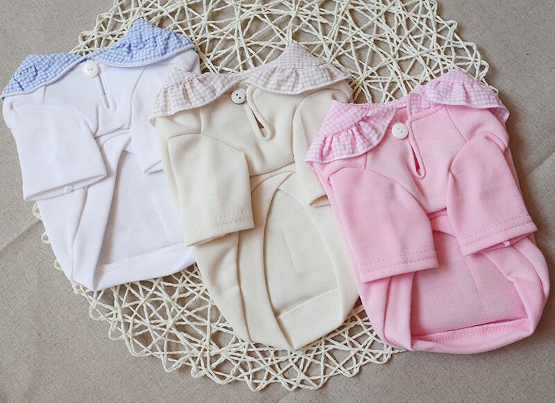 【SALE】ギンガムラウンド襟トップス S ~ XL 3color  /  犬服 シャツ ドッグウェア 犬の服 ペット洋服 小型犬 中型犬 top34