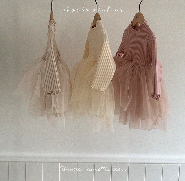 即納 ivory90,beige70 - camellia dress [ Aosta ]