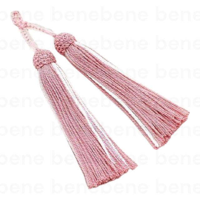 念珠房 人絹 軸付き(三分ｾｯﾄ別売り) 赤藤 / 白糸入