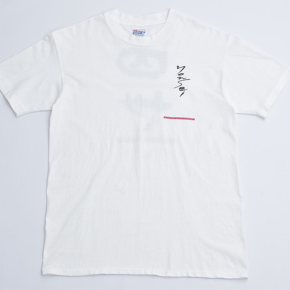 90s Hanes ヘインズ 四世 YONSEI バックプリント 和柄 Tシャツ 日系