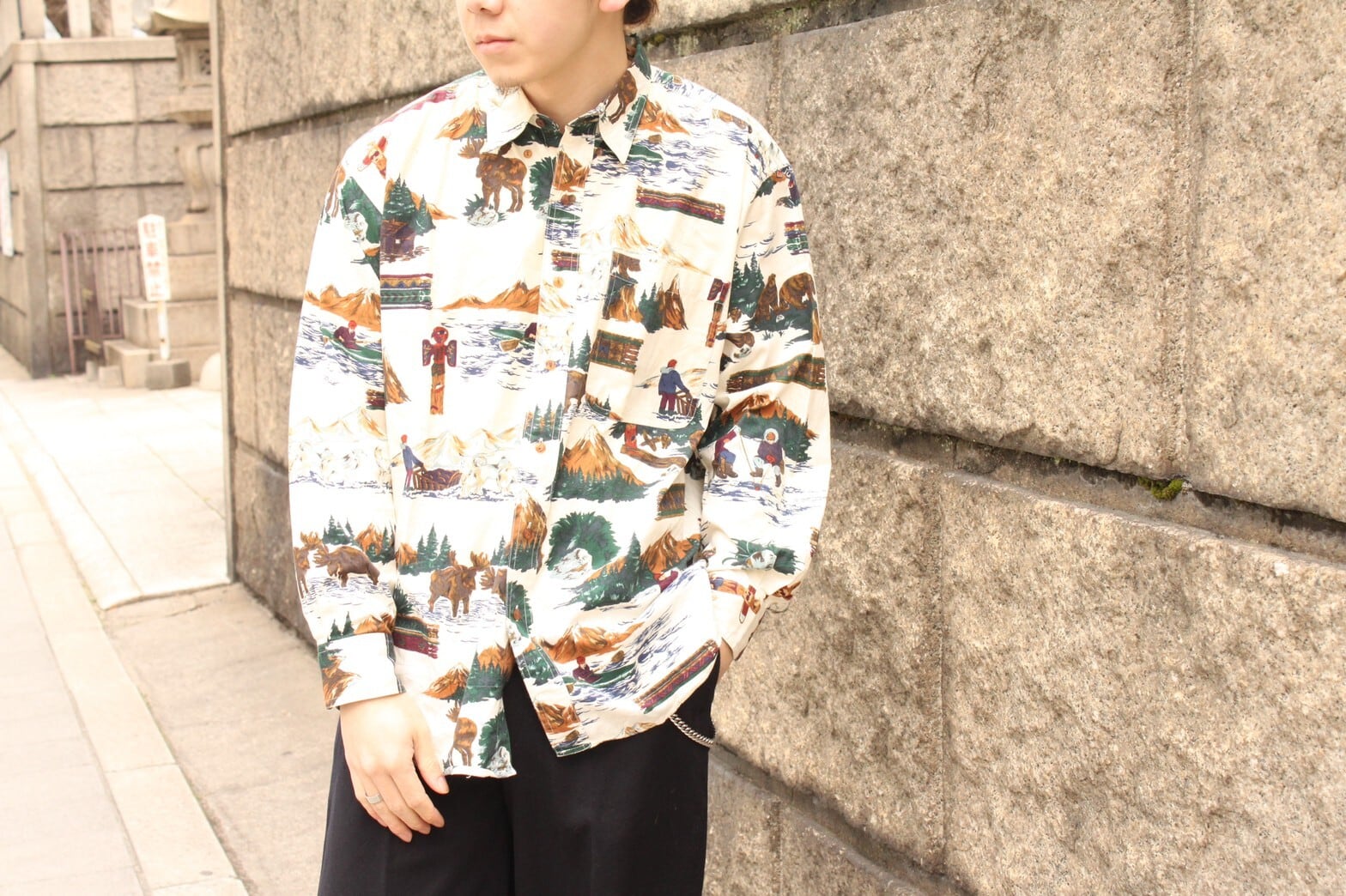 80s CHAPS Ralph Lauren Multi Pattern B.D Shirt