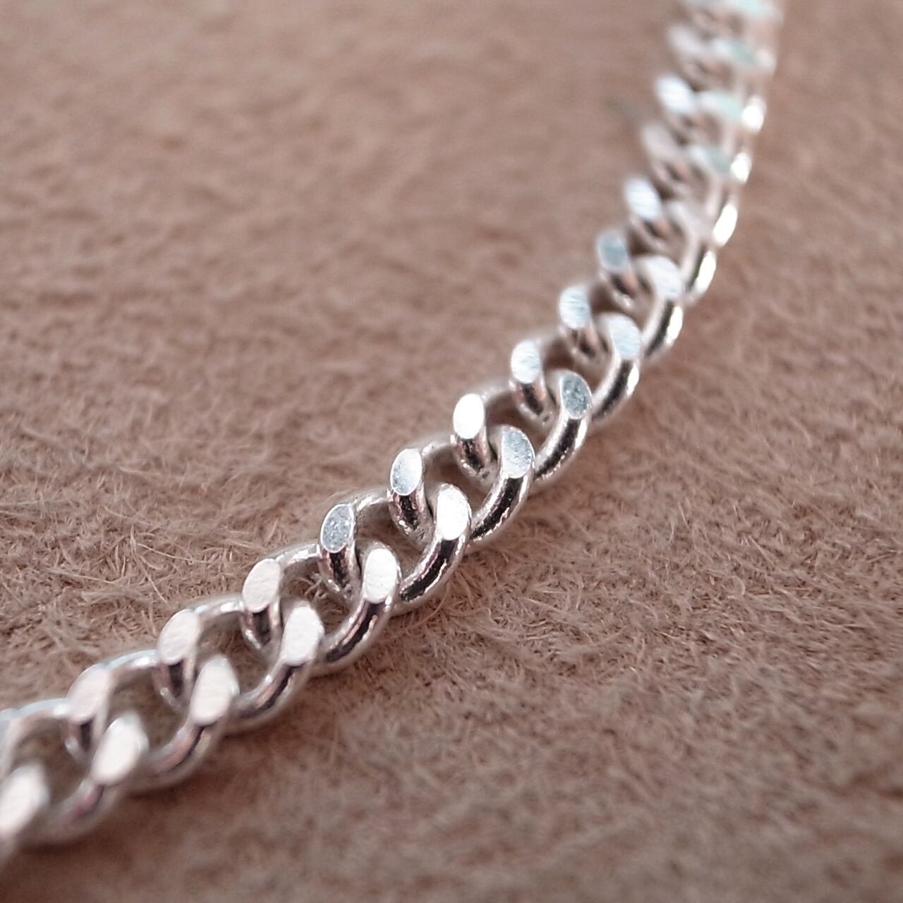 3.7mm FLAT LINK CHAIN NECKLACE- SILVER / 3.7mm 喜平チェーン