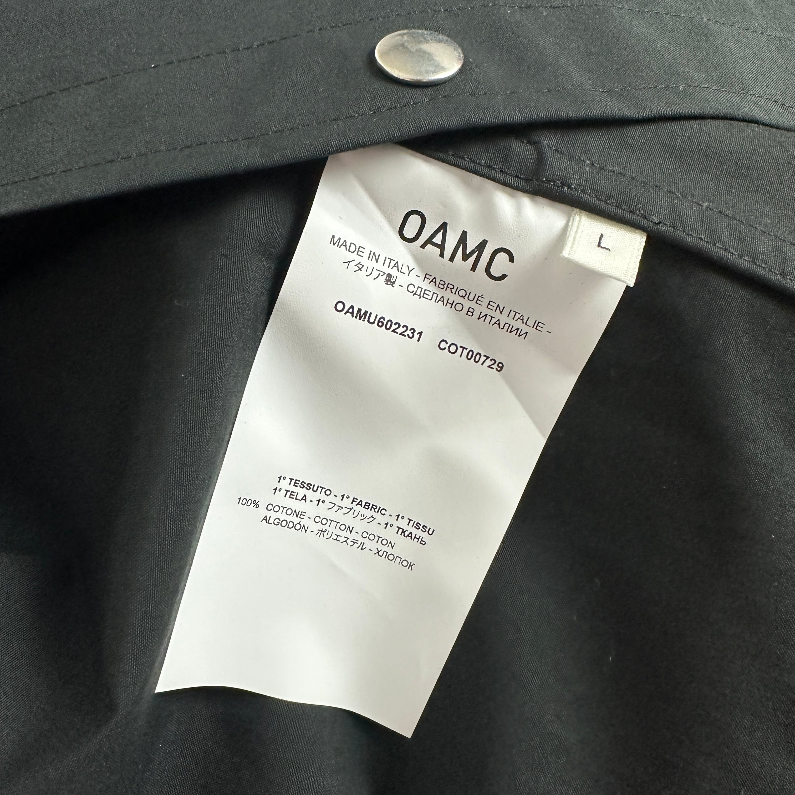 OAMC(オーエーエムシー) PUFF BLOUSON 2022SS (black) | command+enter