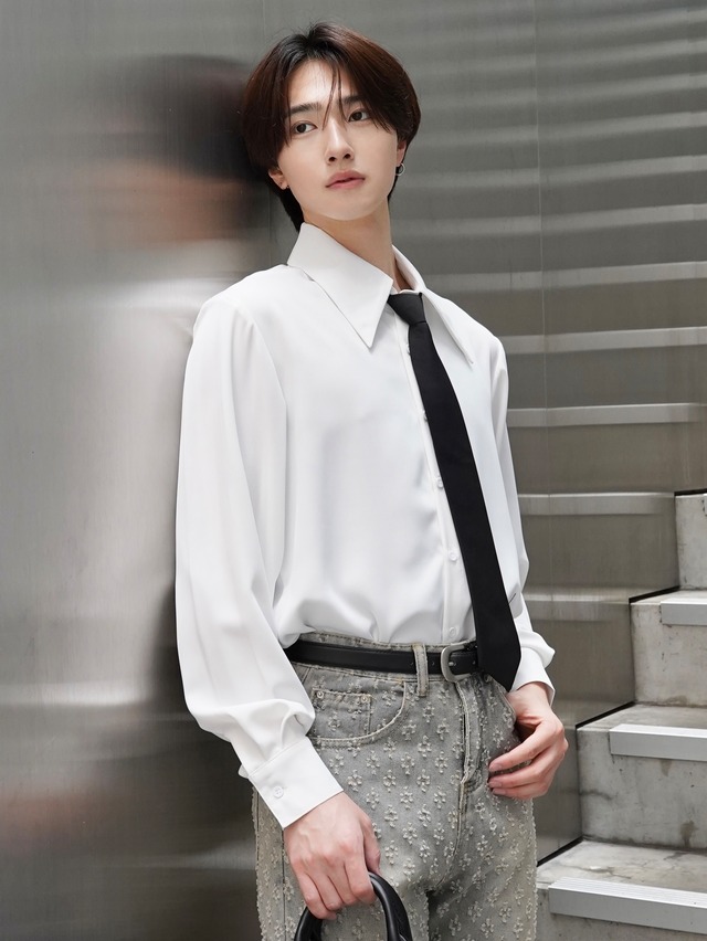 【ALUDE SELECT】relux fit necktie shirt（2color）