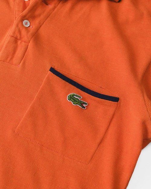 [1970's] "CHEMESE LACOSTE" Moss stitch S/S Knit Polo (Made in France)