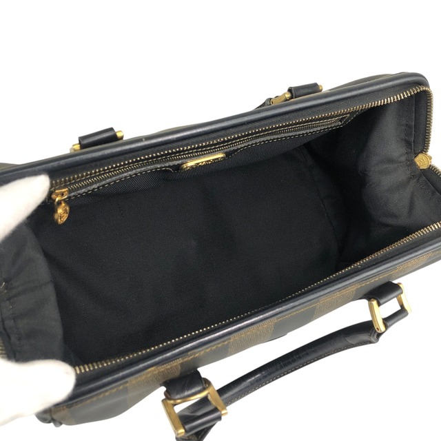 FENDI フェンディ ペカン ハンドバッグ ブラック FFロゴ PVC 2way ミニボストン vintage ヴィンテージ オールド 3d83yd
