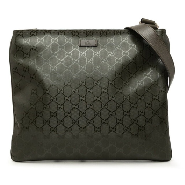 グッチ GGインプリメ 斜め掛け ショルダーバッグ 201446 モスグリーン PVC レザー メンズ GUCCI 【中古】
