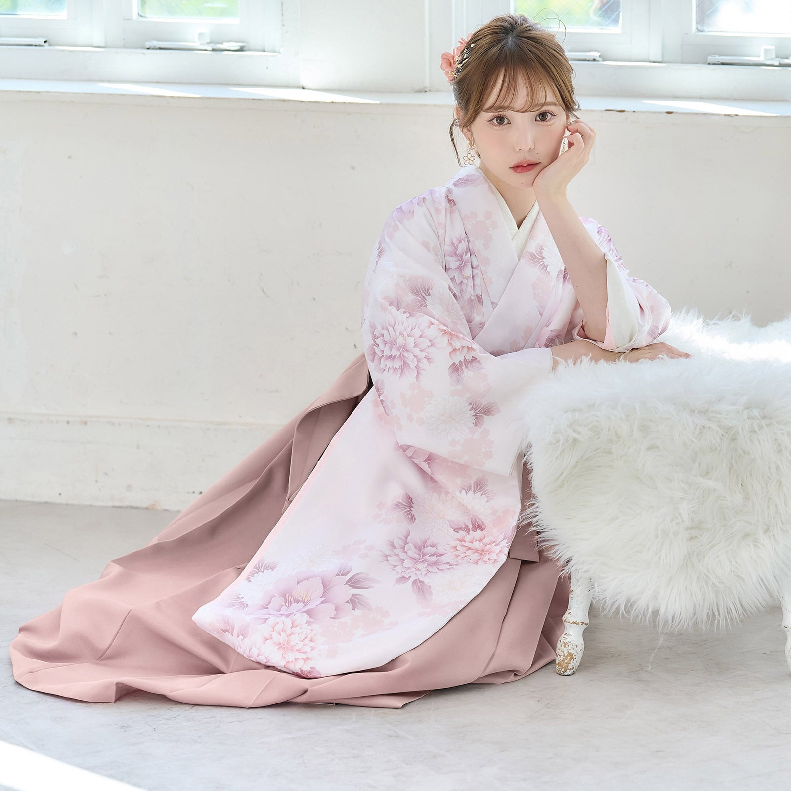 袴4点SET春のはんなり花乙女（くすみピンク）11MPK | ANDESIR