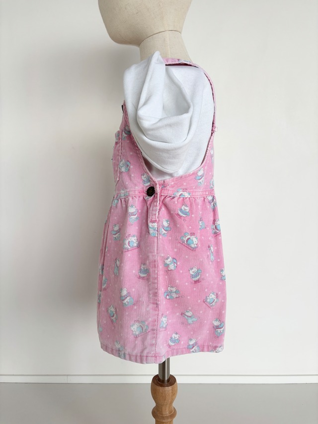 【2T相当・vintage 】USA製　シロクマコーデュロイワンピース