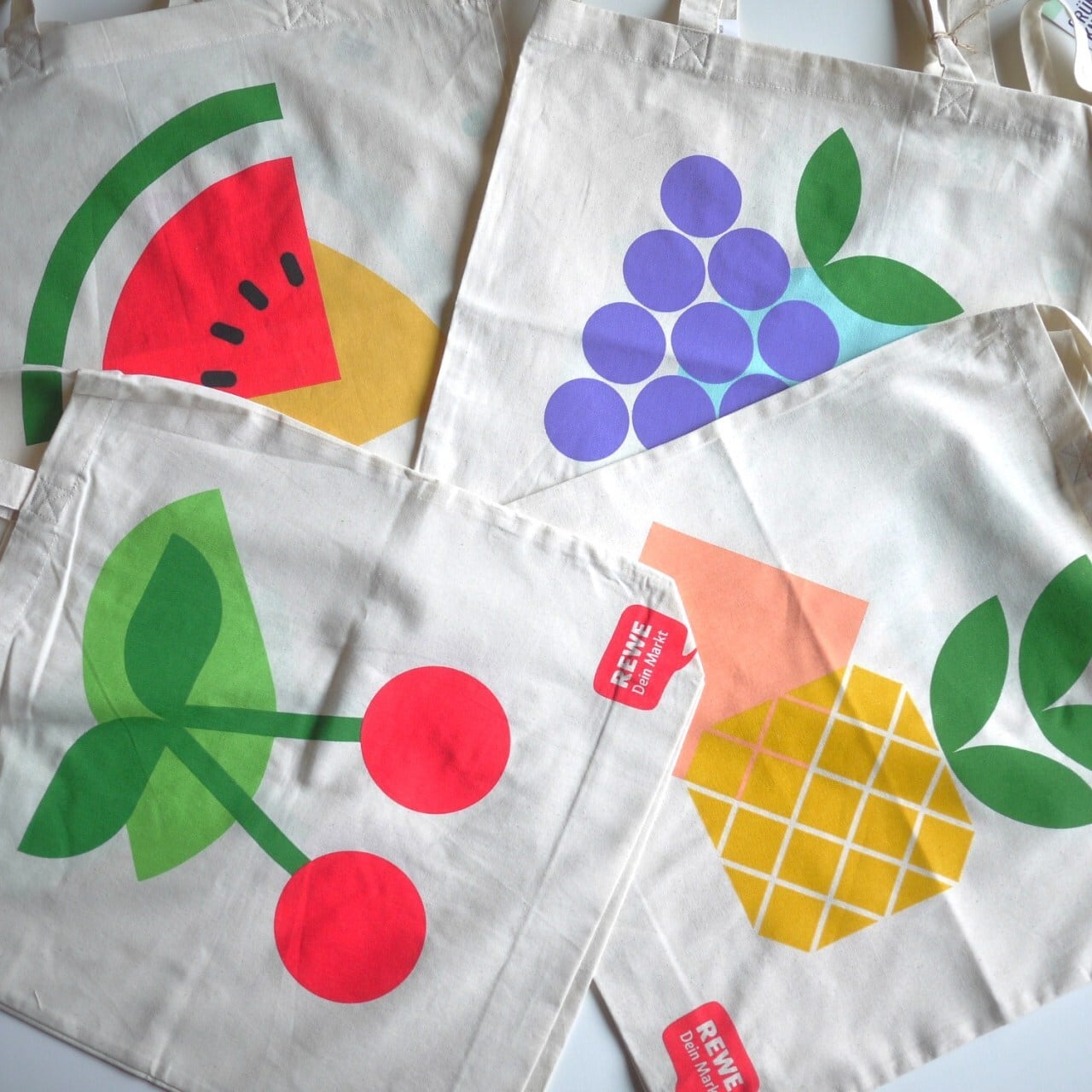 Reweエコバッグ フルーツ4種類 2wayハンドル ドイツ