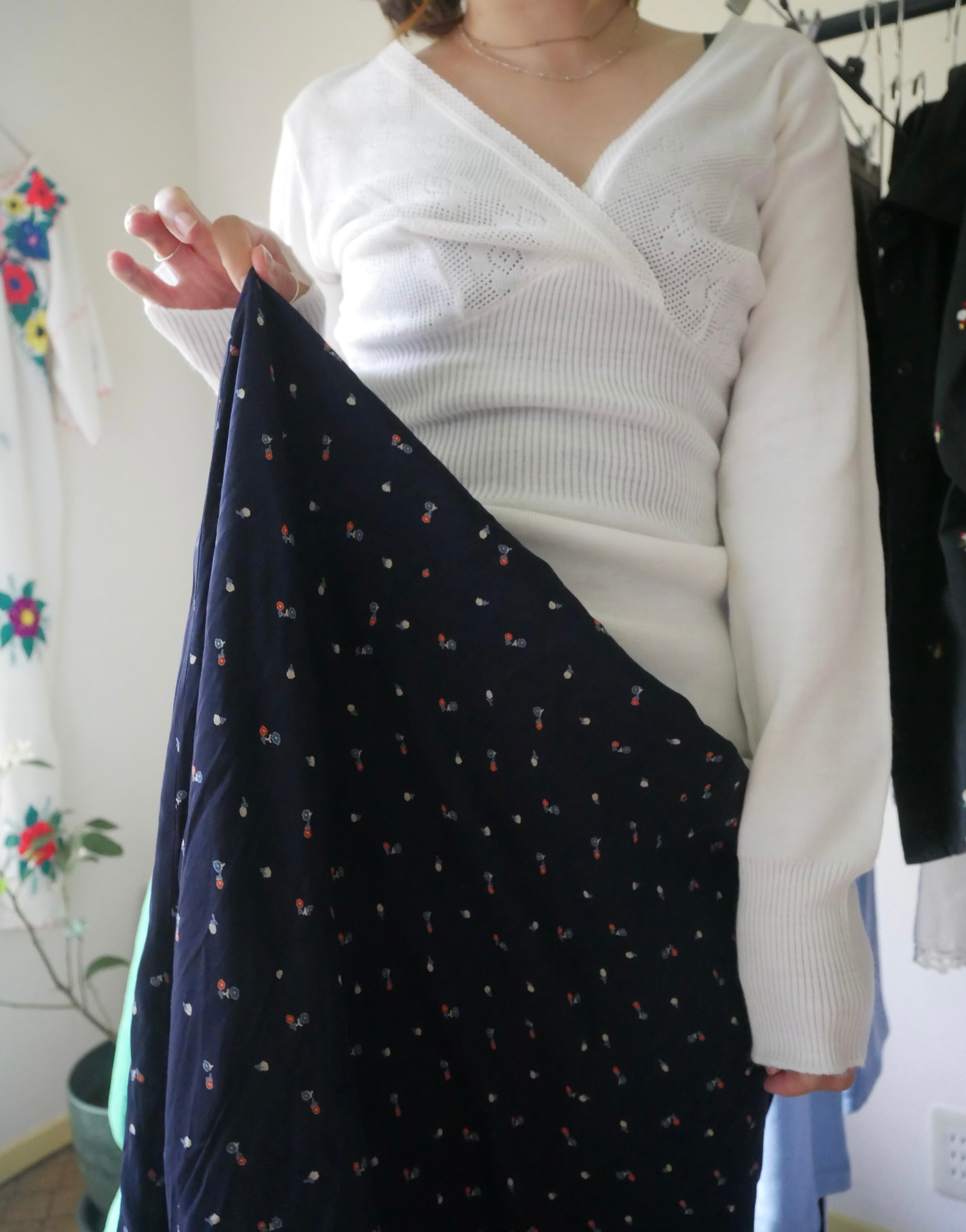 80s-90s "M Montana" Floral Pattern Maxi Skirt