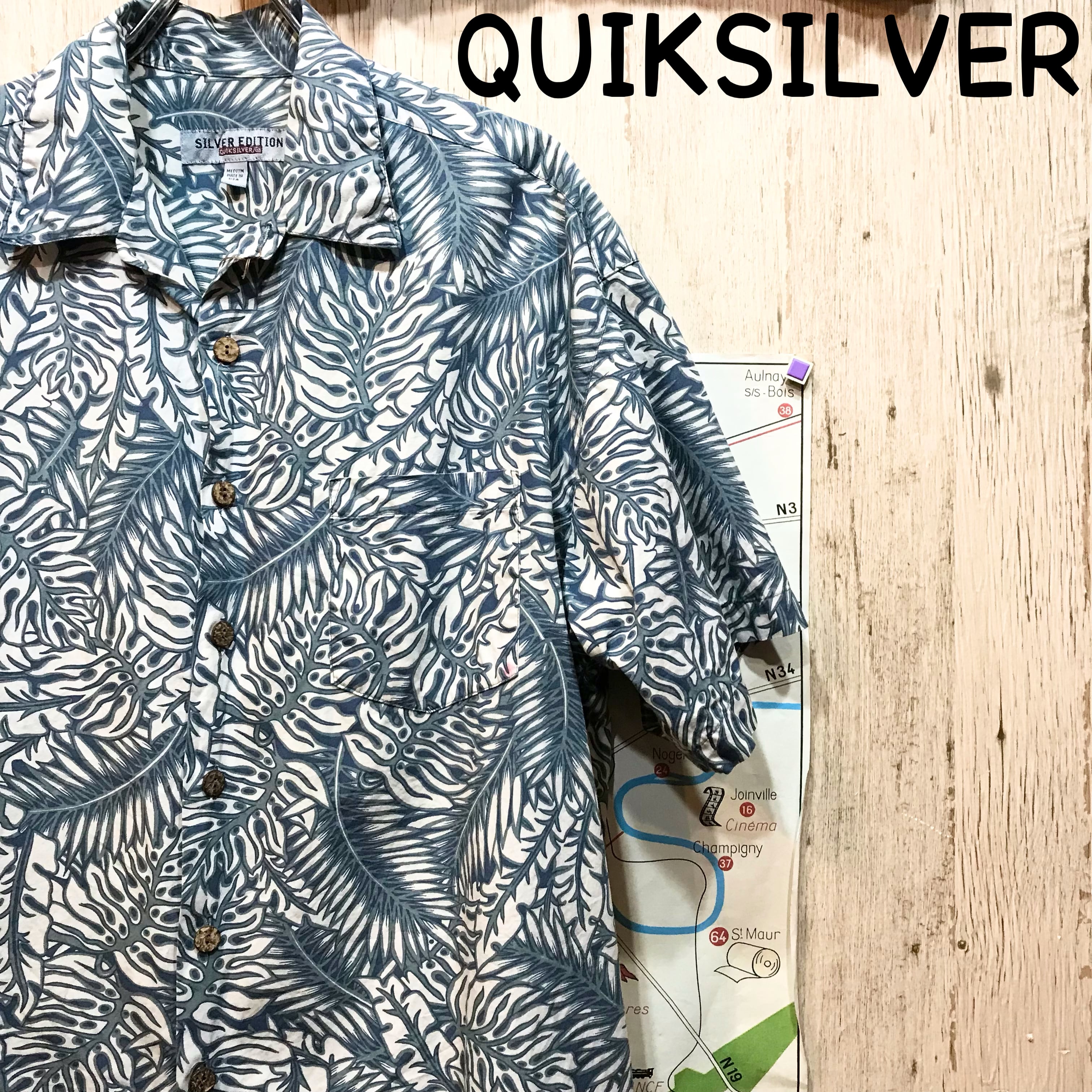 QUIKSILVER クイックシルバー アロハシャツ M 古着    温古着新