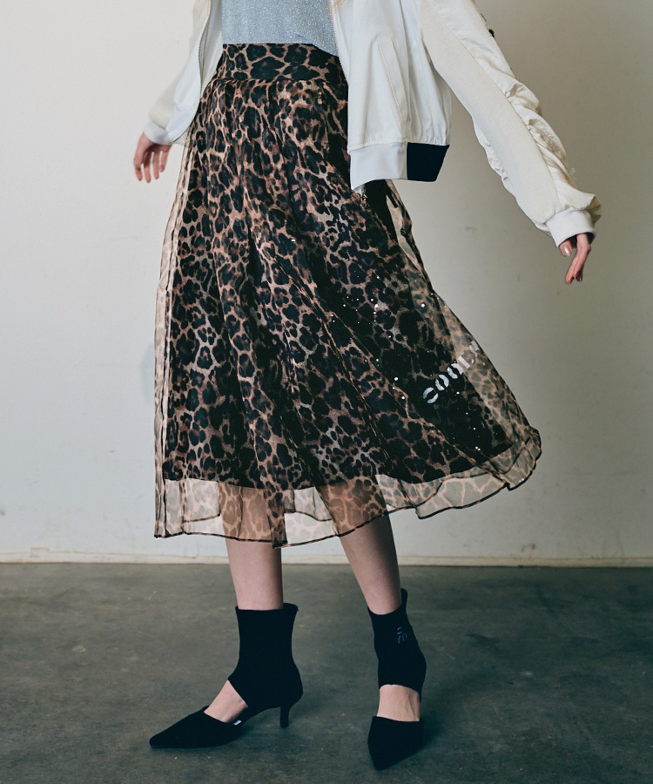 【先行販売】COOLA MADEレオパードフレアスカート　CQ-48003