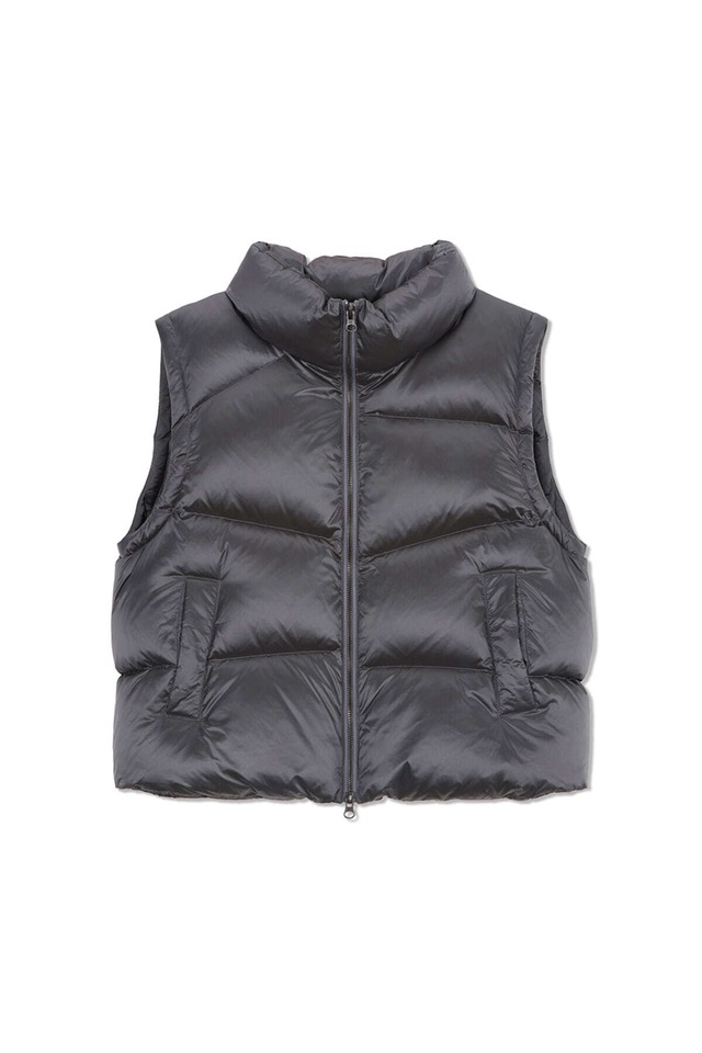 [Matin Kim] UNBALANCE QUILTED DOWN VEST FOR WOMEN IN GREY 正規品 韓国ブランド 韓国通販 韓国代行 韓国ファッション マーティンキム matinkim 日本 店舗